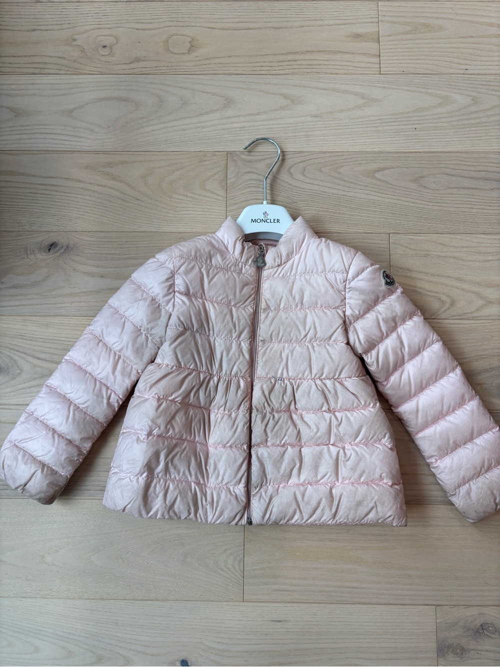 Moncler Girls' Pale Pink Quilted Lightweight Puffer Jacket